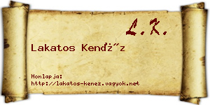 Lakatos Kenéz névjegykártya